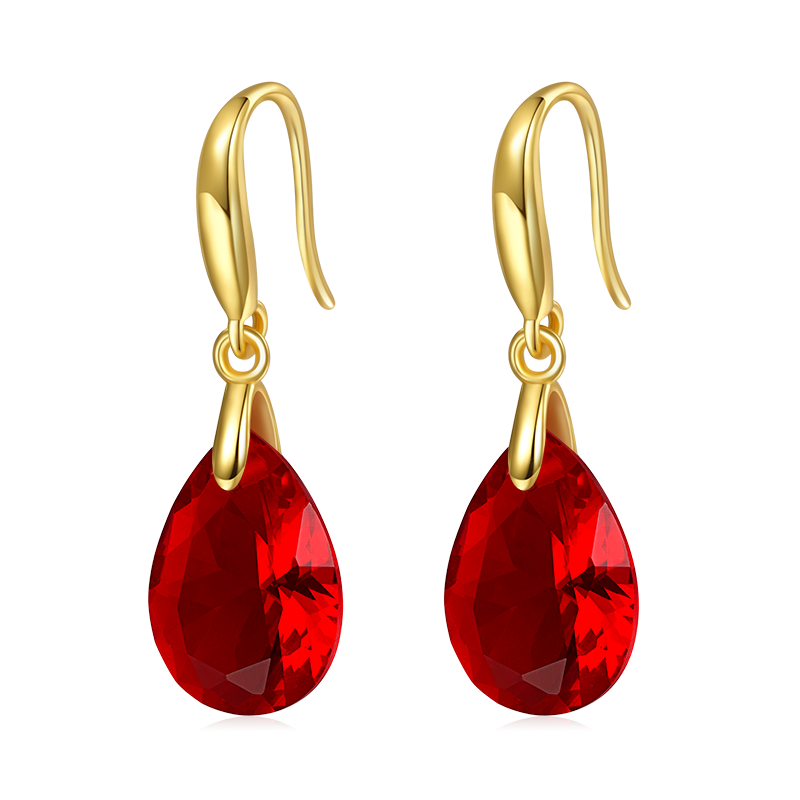 Gnoce Birthstone Pear-shape Drop Dangle Earrings 18K Gold Plated_1