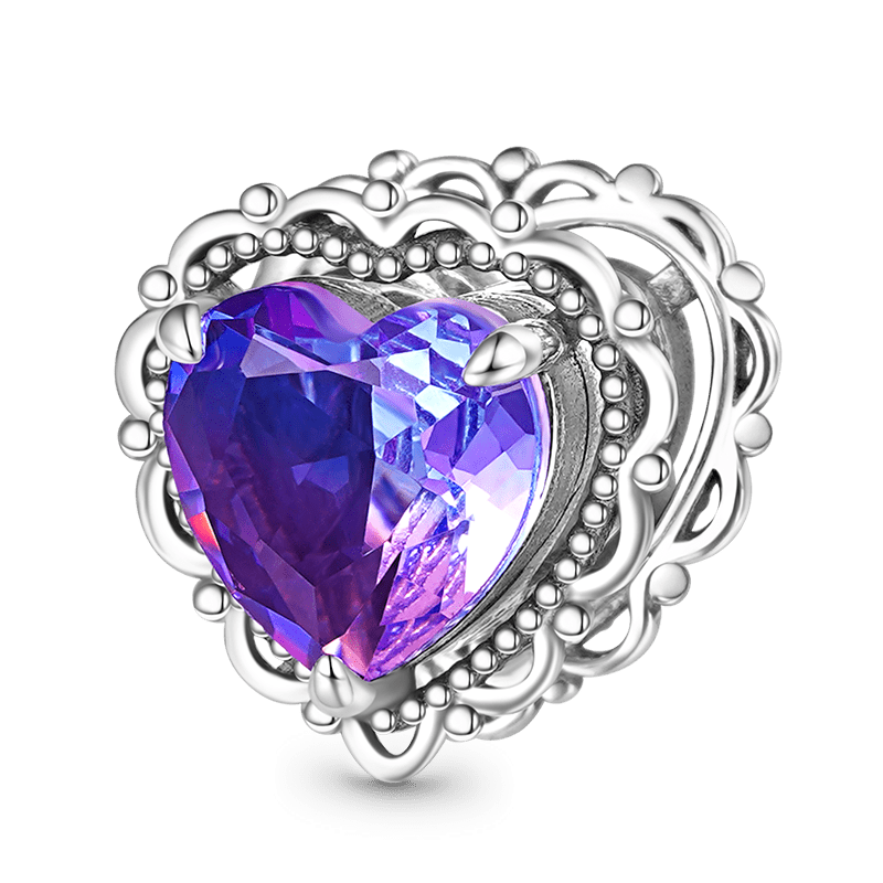 Gnoce Sparkling "Forever my love" Heart Charm_1