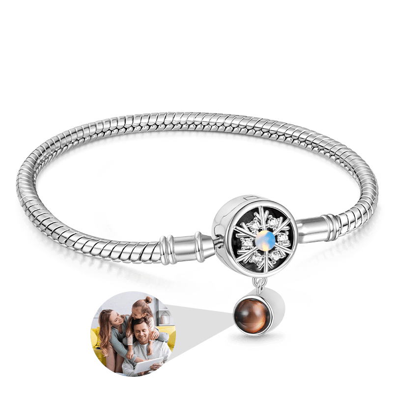 Gnoce Projection Snowflake Basic Snake Chain Bracelet_1