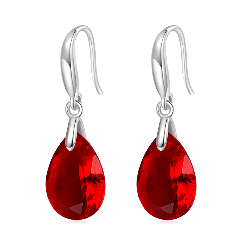 Gnoce Pear-shape Drop Birthstone Dangle Earrings_1