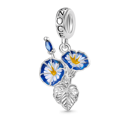 Gnoce Sept.Birthday Flower Morning Glory Pendant Dangle Charm_1