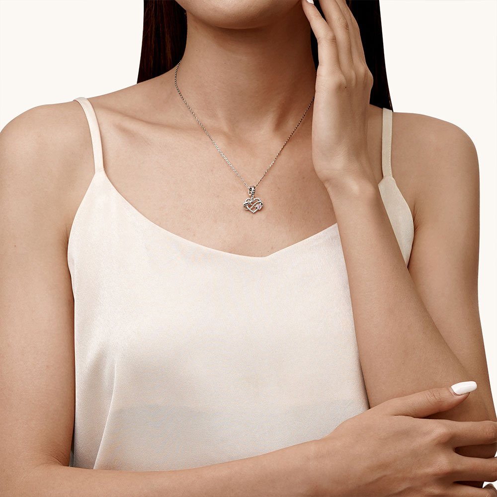 Gnoce Infinity Love Cat Pendant Dangle Charm_5