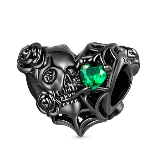 Gnoce Dark Rose Skull Heart Charm_1