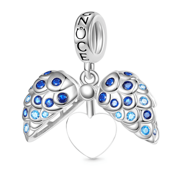 Gnoce Fish Scales Heart Engravable Pendant Dangle Charm