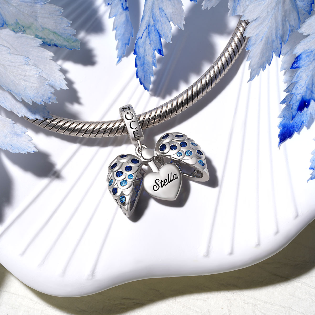 Gnoce Fish Scales Heart Engravable Pendant Dangle Charm_6