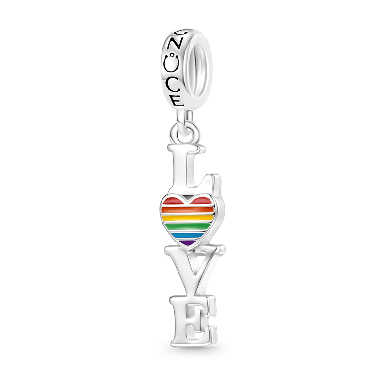 Gnoce Rainbow Love Heart Pendant Dangle Charm_1