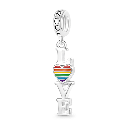 Gnoce Rainbow Love Heart Pendant Dangle Charm_1