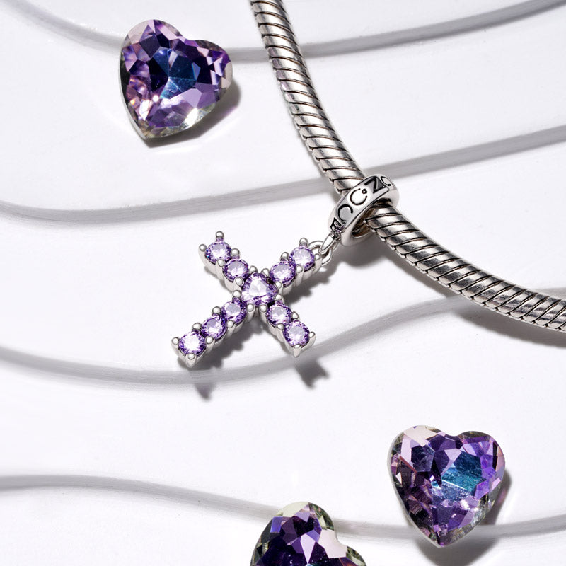 Gnoce Love Heart Cross Pendant Dangle Charm_3