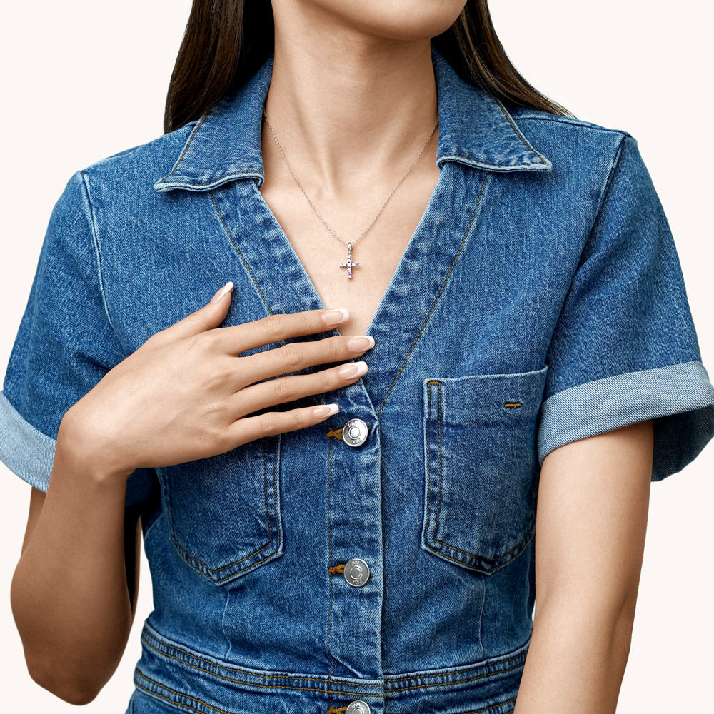 Gnoce Love Heart Cross Pendant Dangle Charm_4