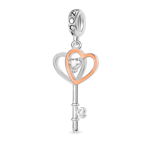 Gnoce Key to Heart Pendant Dangle Charm_1