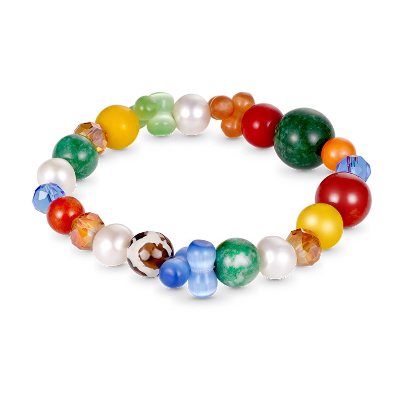 Gnoce Multi Color Beaded Stretch Bracelet_1