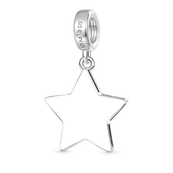 Gnoce Sparkling Star Engravable Pendant Dangle Charm