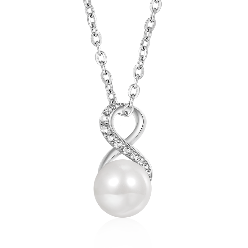 Gnoce Sparkling Infinity Love Pearl Necklace_1