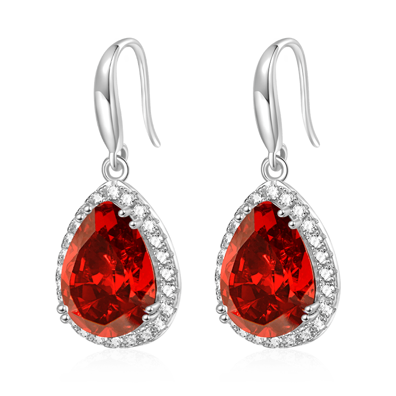 Gnoce Pear-shape Drop Birthstone Dangle Earrings_1