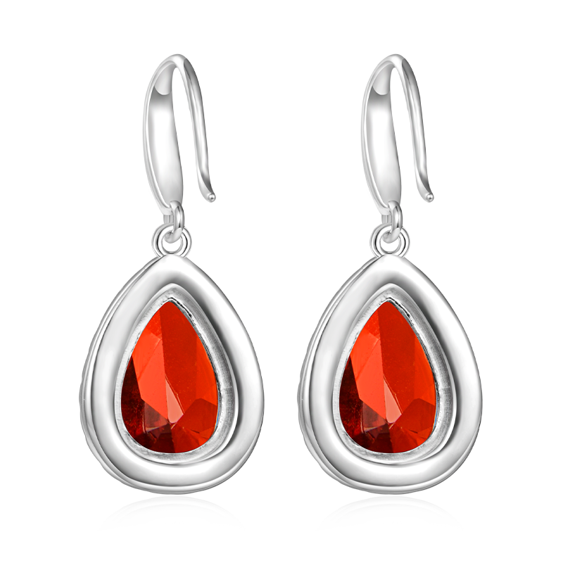 Gnoce Pear-shape Drop Birthstone Dangle Earrings_2