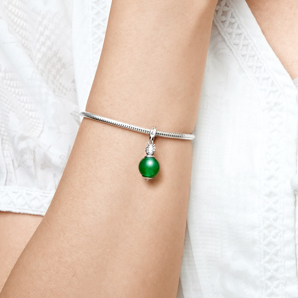 Gnoce Green Agate Ladybug Pendant Dangle Charm_7