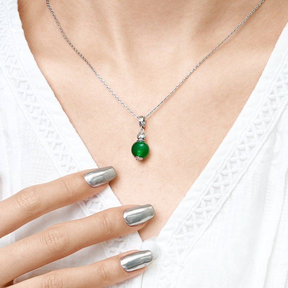 Gnoce Green Agate Ladybug Pendant Dangle Charm_5