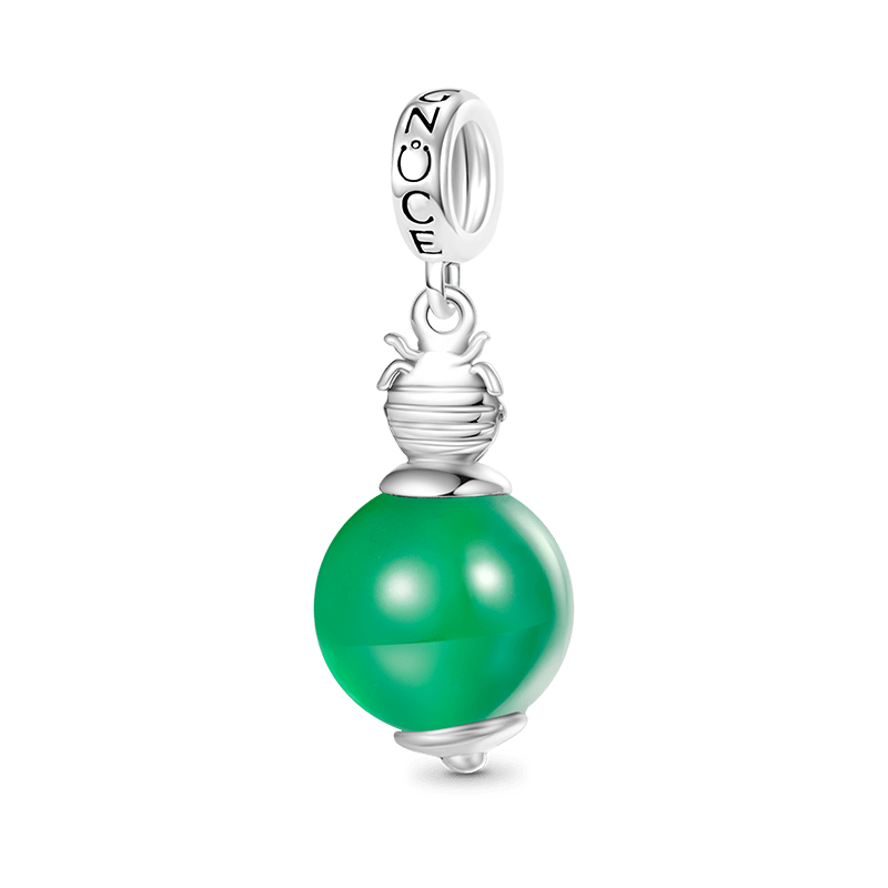 Gnoce Green Agate Ladybug Pendant Dangle Charm_2