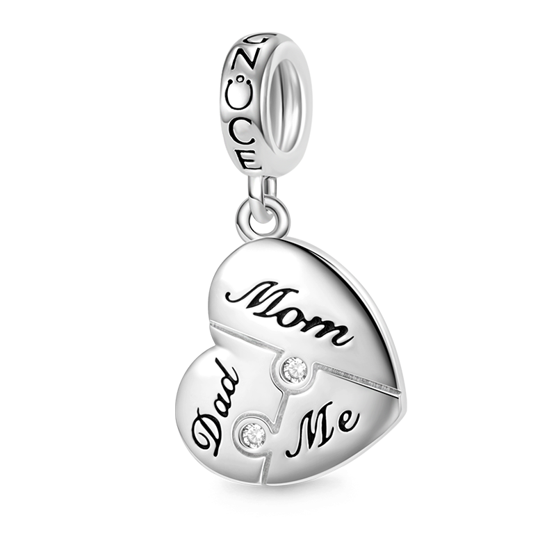 Gnoce Engravable Puzzle Heart Pendant Dangle Charm_1