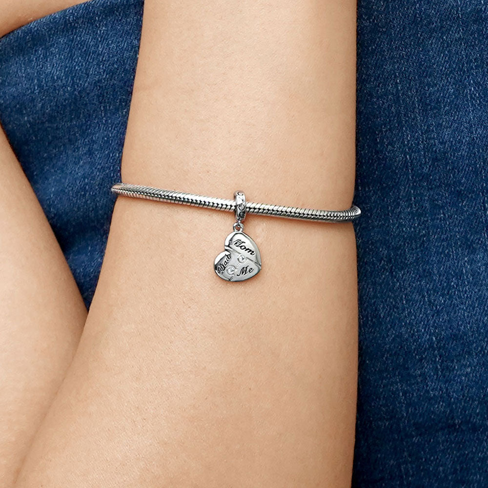 Gnoce Engravable Puzzle Heart Pendant Dangle Charm_6