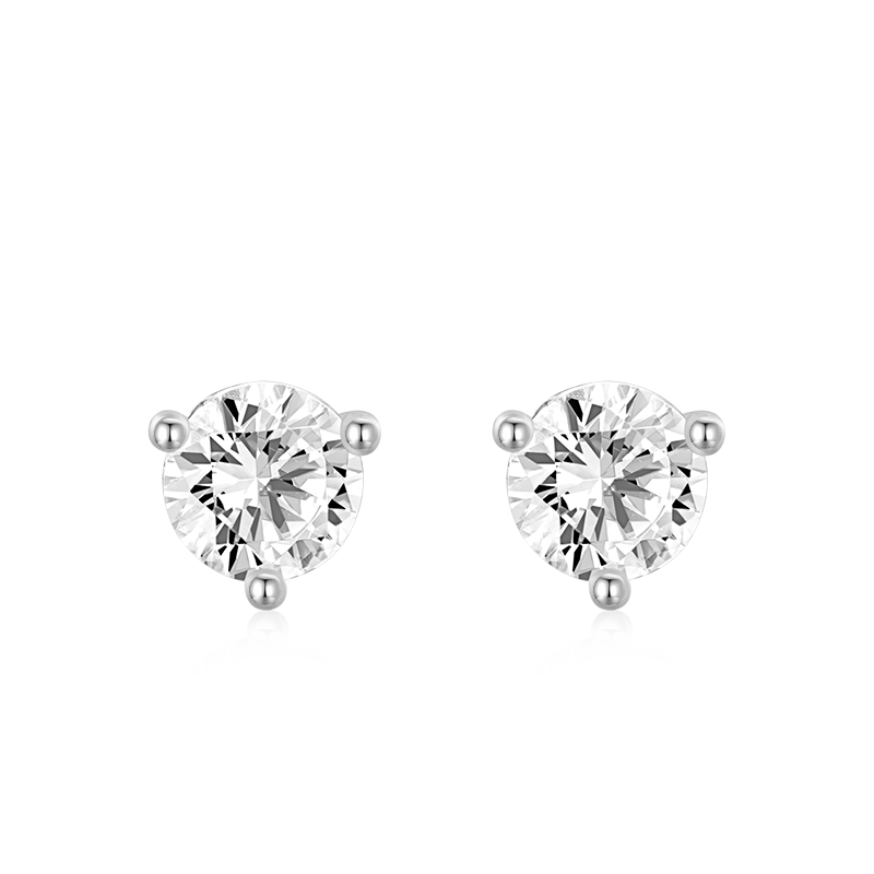 Gnoce Clear Sparkling Stone Stud Earrings_3