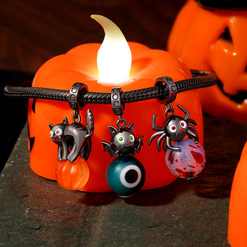 Gnoce Halloween Black Cat Pendant Dangle Charm_3