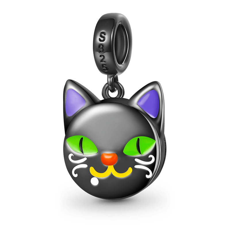 Gnoce Halloween Black Cat Pendant Dangle Charm_1