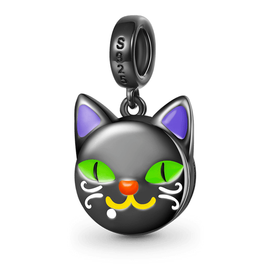 Gnoce Halloween Black Cat Pendant Dangle Charm_1