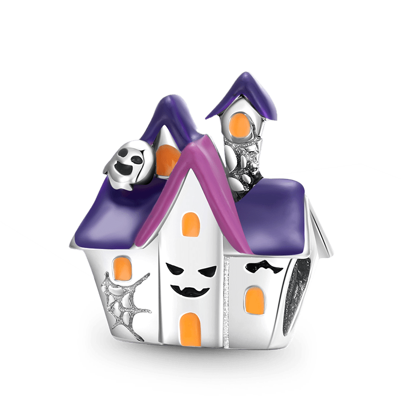 Haunted House Charm Bead Sterling Silver Gift for Halloween_1