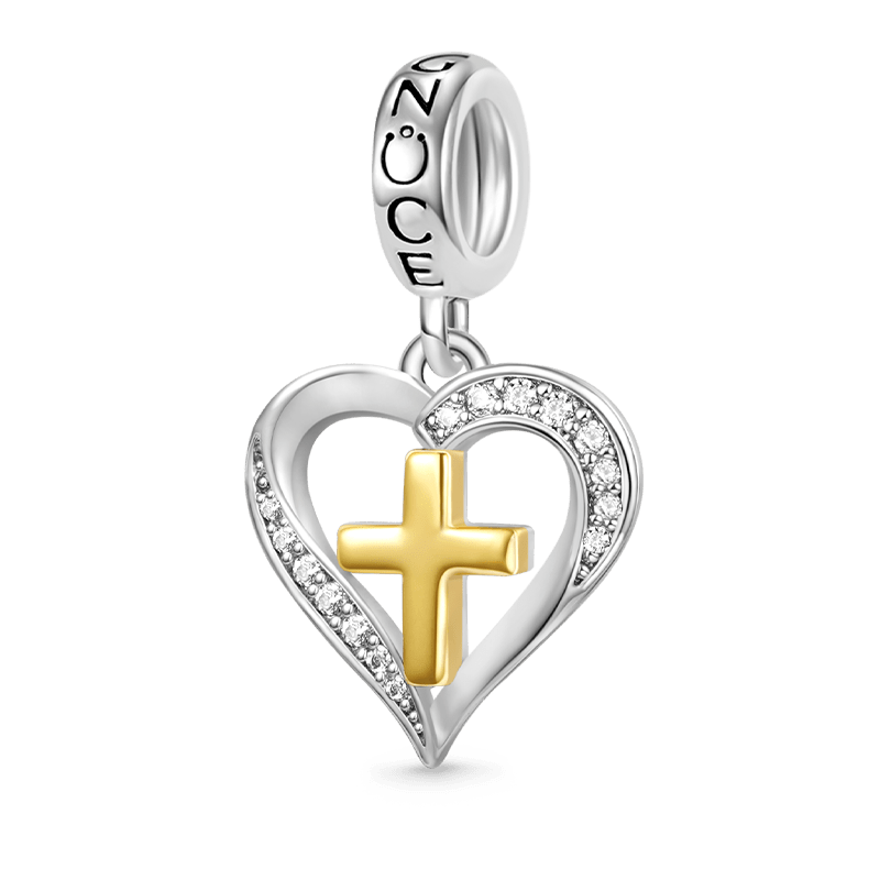 Gnoce Love Heart Cross Pendant Dangle Charm_1