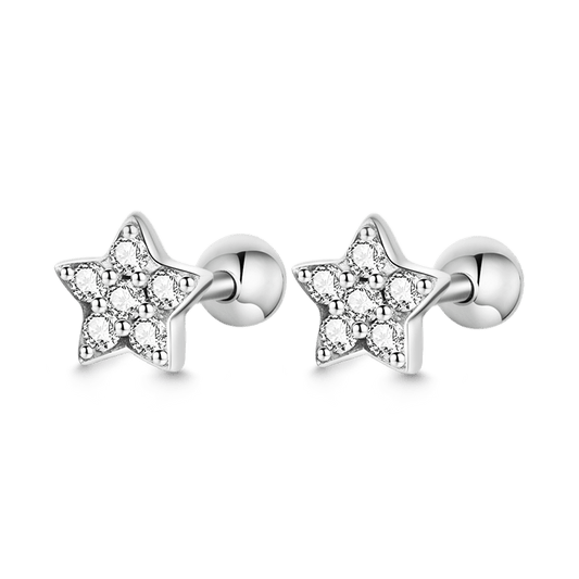 Gnoce Sparkling Basic Star Stud Earrings_1