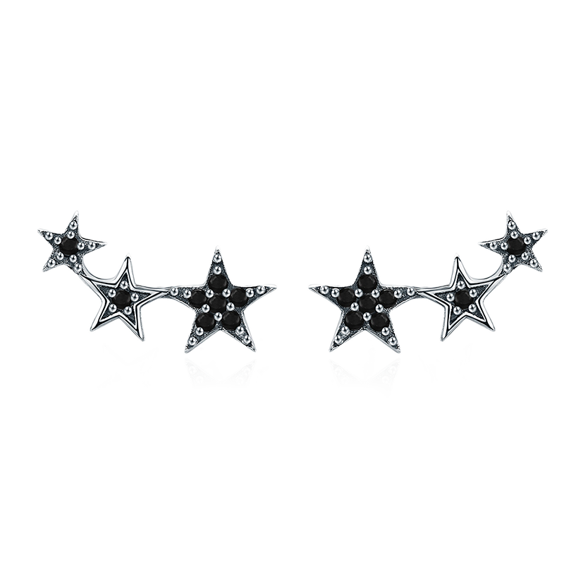Gnoce Black Star Stud Earrings_1