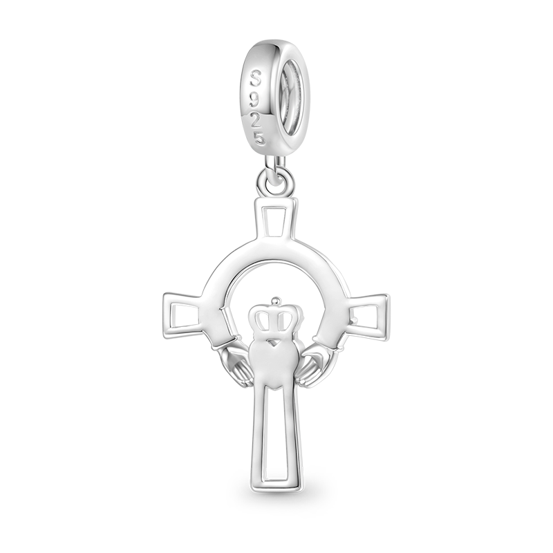 Gnoce Claddagh Cross Pendant Dangle Charm_2