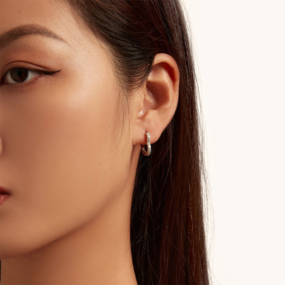 Gnoce Trendy Heart-Shaped Zircon Earrings_3