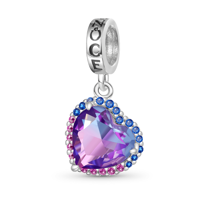 Gnoce Gradient Dark Purple Heart-shaped Pendant Dangle Charm_1