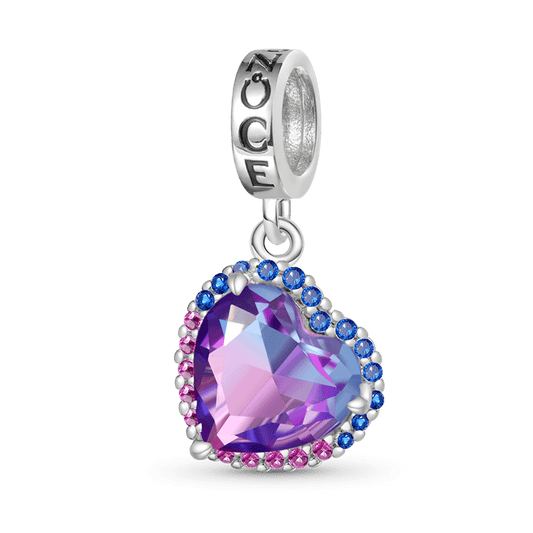 Gnoce Gradient Dark Purple Heart-shaped Pendant Dangle Charm_1