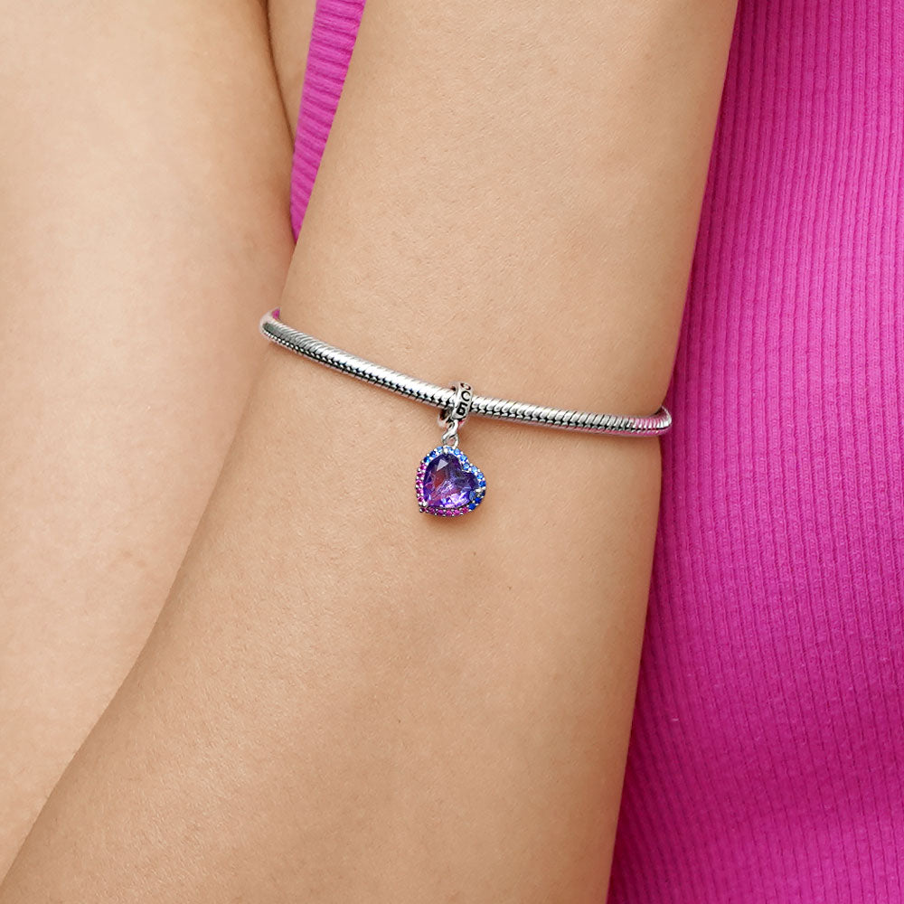 Gnoce Gradient Dark Purple Heart-shaped Pendant Dangle Charm_5