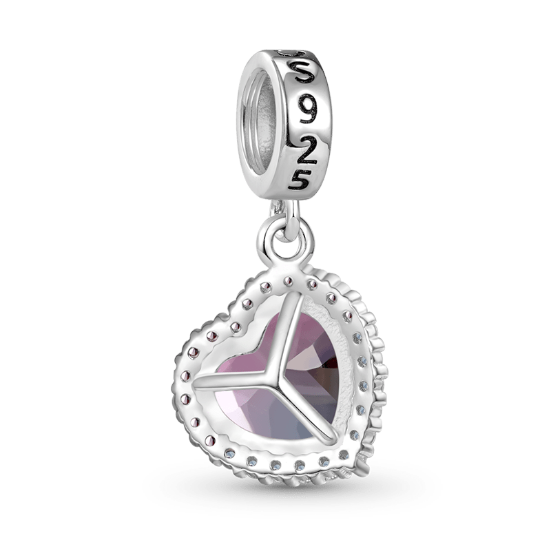Gnoce Gradient Light Purple Heart-shaped Pendant Dangle Charm_2