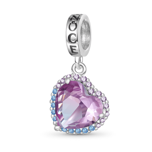 Gnoce Gradient Light Purple Heart-shaped Pendant Dangle Charm_1