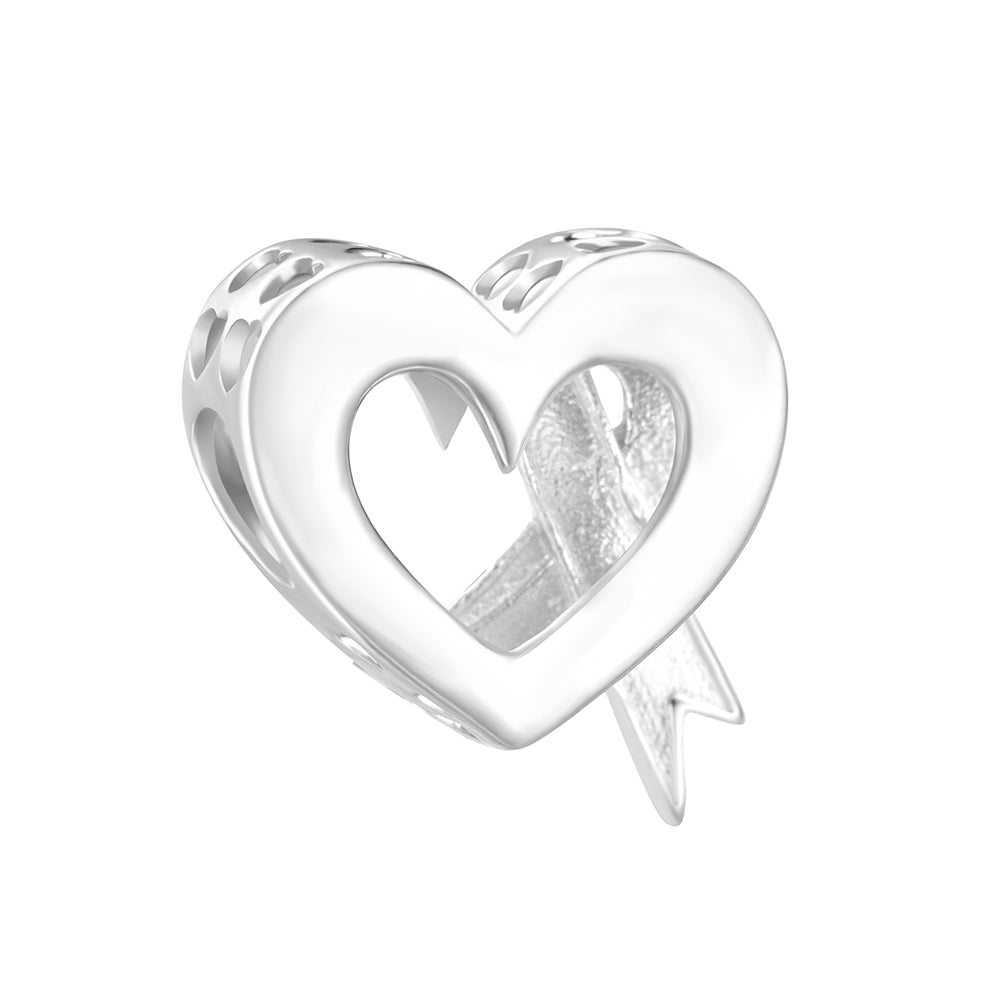 Gnoce Breast Cancer Awareness Pink Ribbon Heart Charm_2