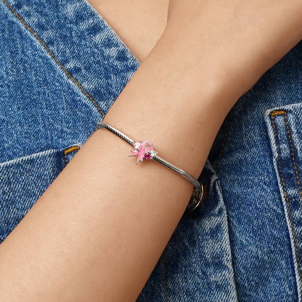 Gnoce Breast Cancer Awareness Pink Ribbon Charm_5