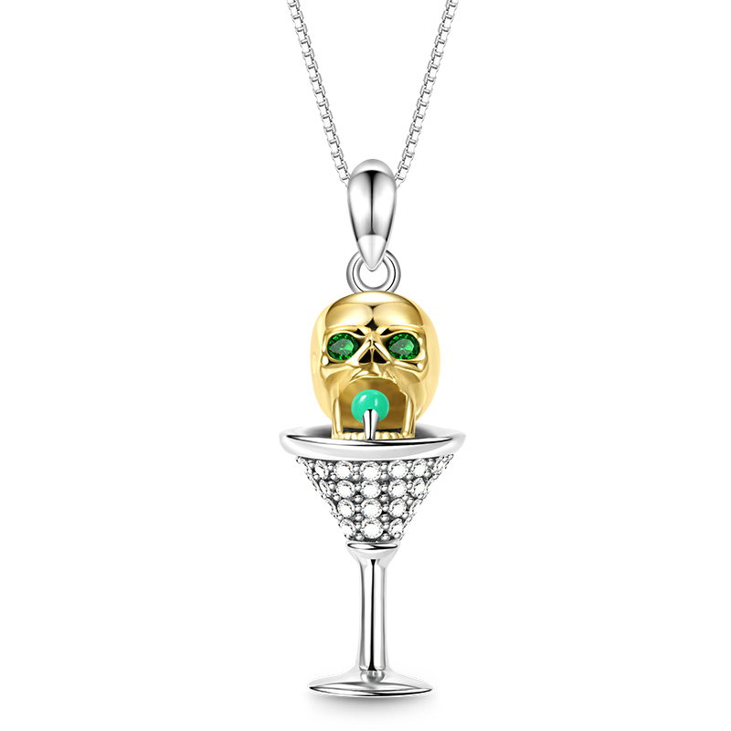 Gnoce Skull Martini Necklace_1