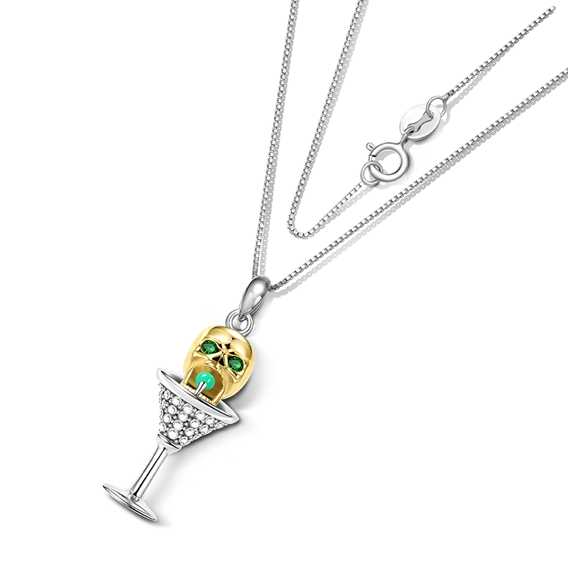 Gnoce Skull Martini Necklace_2
