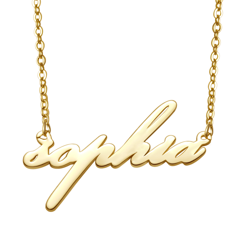 Gnoce "You Are The One in My Heart" Personalized Gold Color Name Necklace - Gift for Her "_1