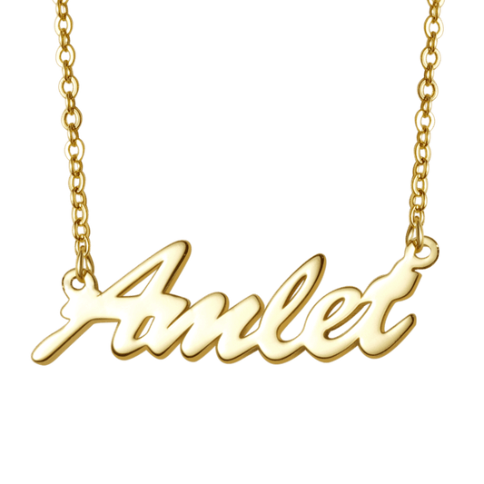 Gnoce "Gift for My Lover" Classic Personalized Gold Color Name Necklace_1