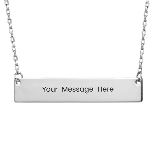 Gnoce "Speak Out Your Love" Made of 925 Sterling Silver Can Easily Engrave with Your Name, or A Word That Inspires You ,Silver Engravable Bar Necklace_1