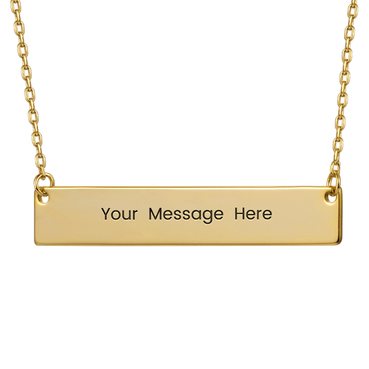 Gnoce "Speak Out Your Love" Made of 925 Sterling Silver with High-quality Gold Plated Can Easily Engrave with Your Name, or A Word That Inspires You ,Gold Engravable Bar Necklace_1