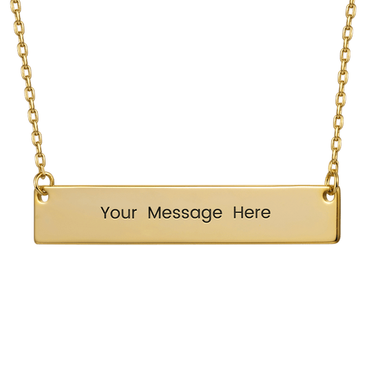 Gnoce "Speak Out Your Love" Made of 925 Sterling Silver with High-quality Gold Plated Can Easily Engrave with Your Name, or A Word That Inspires You ,Gold Engravable Bar Necklace_1