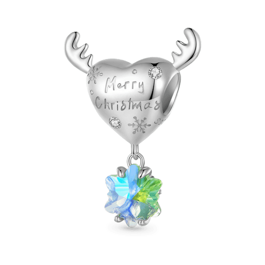 Gnoce "Merry Christmas" Heart-shaped Elk Antler Charm_1