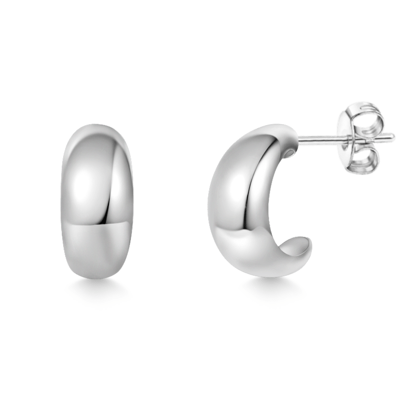 Gnoce Dome Crescent Stud Earrings_3